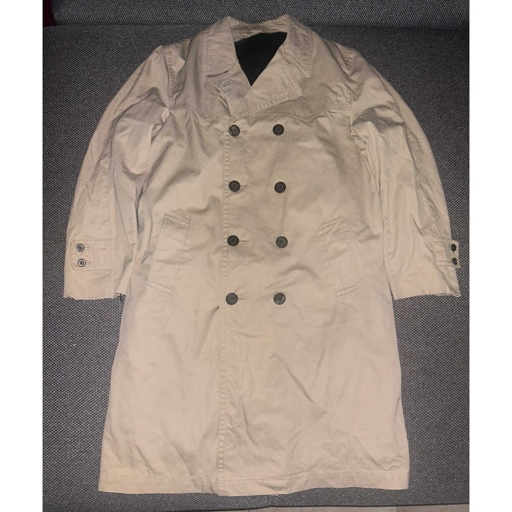 Vintage 60s/70s Japanese Tan Trench Coat Mens Size Small Fur Lined True Vintage